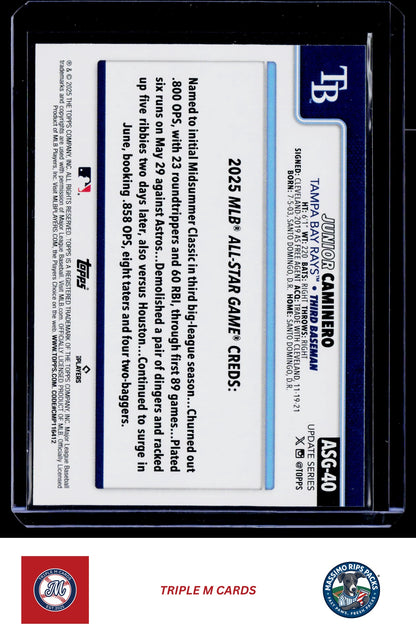 2025 Topps Chrome Update #ASGC-21 Junior Caminero 2025 All-Star Game