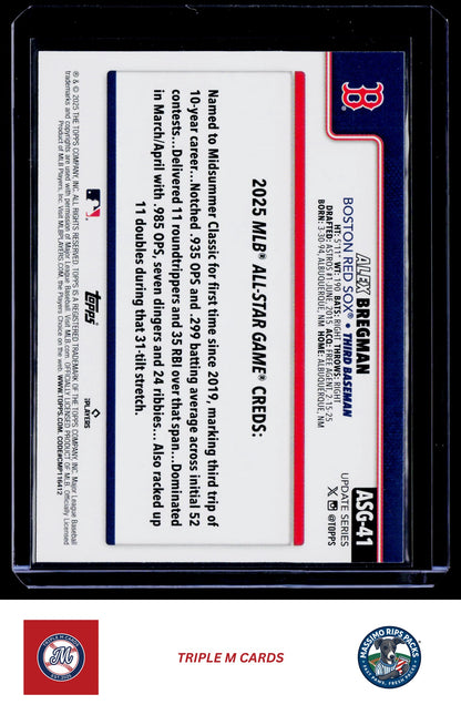 2025 Topps Update #ASG-41 Alex Bregman 2025 All-Star Game