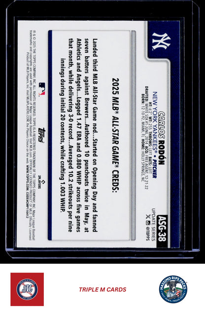 2025 Topps Update #ASG-38 Carlos Rodón 2025 All-Star Game