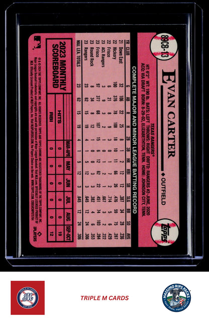 2024 Topps Chrome #89CB-13 Evan Carter 1989 Topps Baseball 35th Anniversary