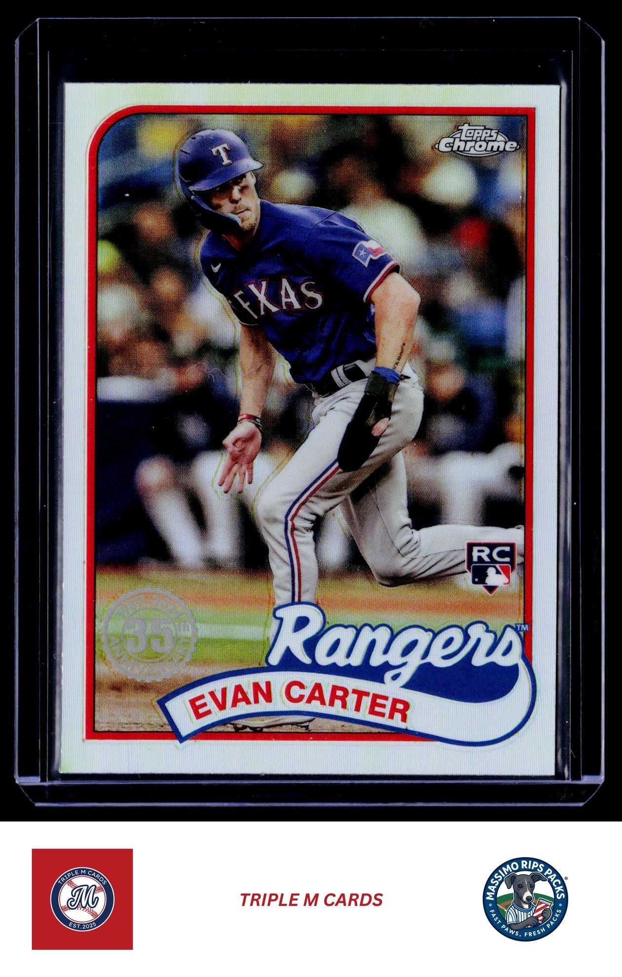 2024 Topps Chrome #89CB-13 Evan Carter 1989 Topps Baseball 35th Anniversary