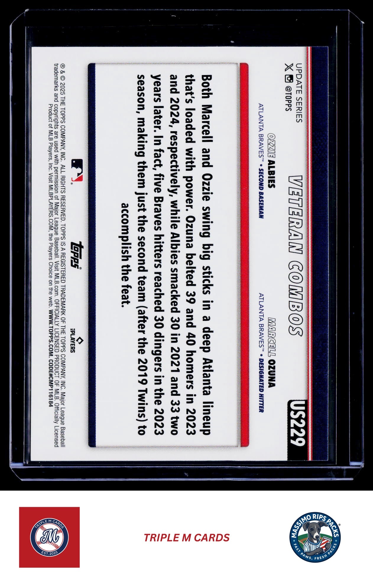 2025 Topps Update #US229 Marcell Ozuna / Ozzie Albies Diamante Foil