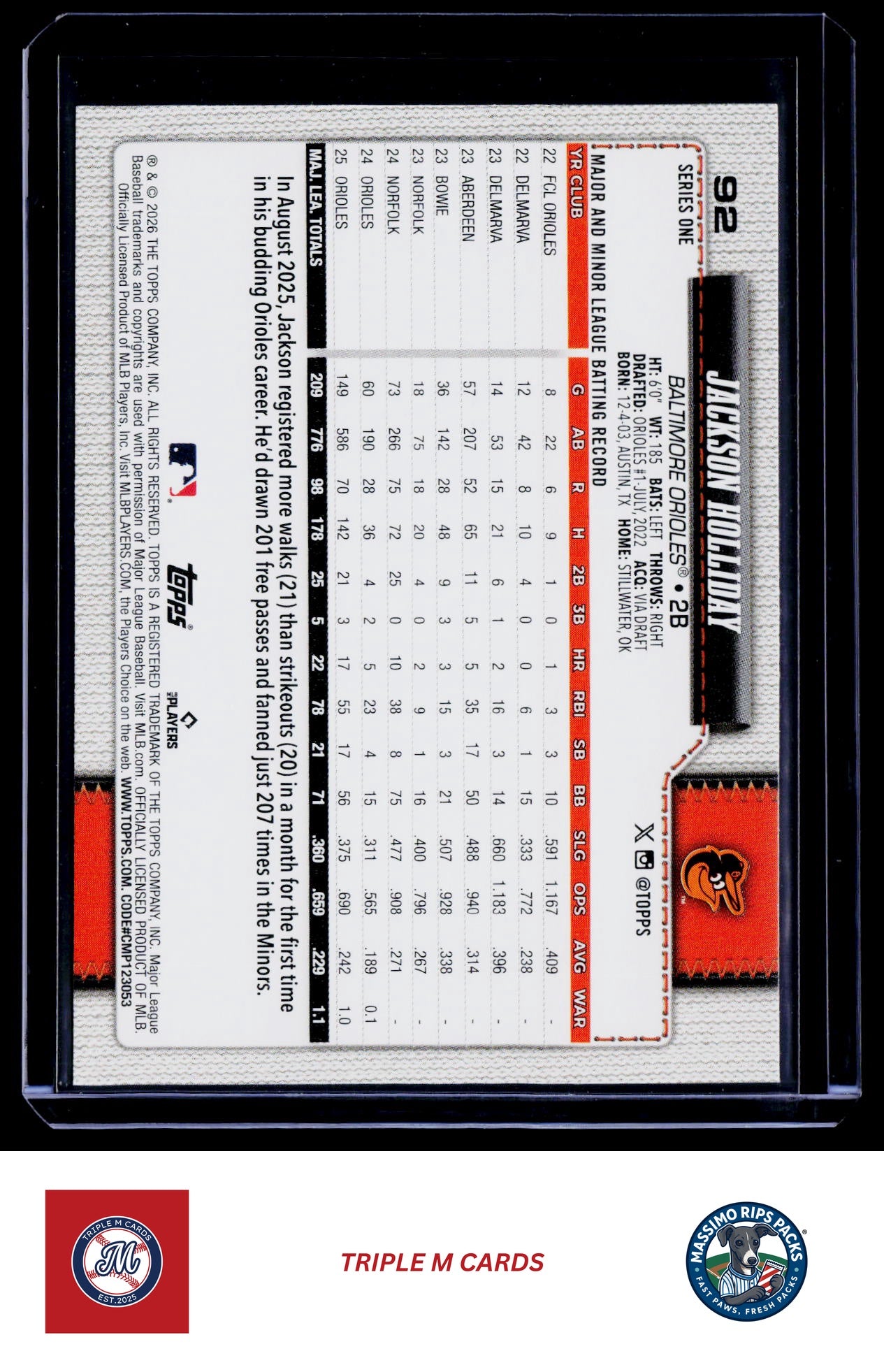 2026 Topps #92 Jackson Holliday