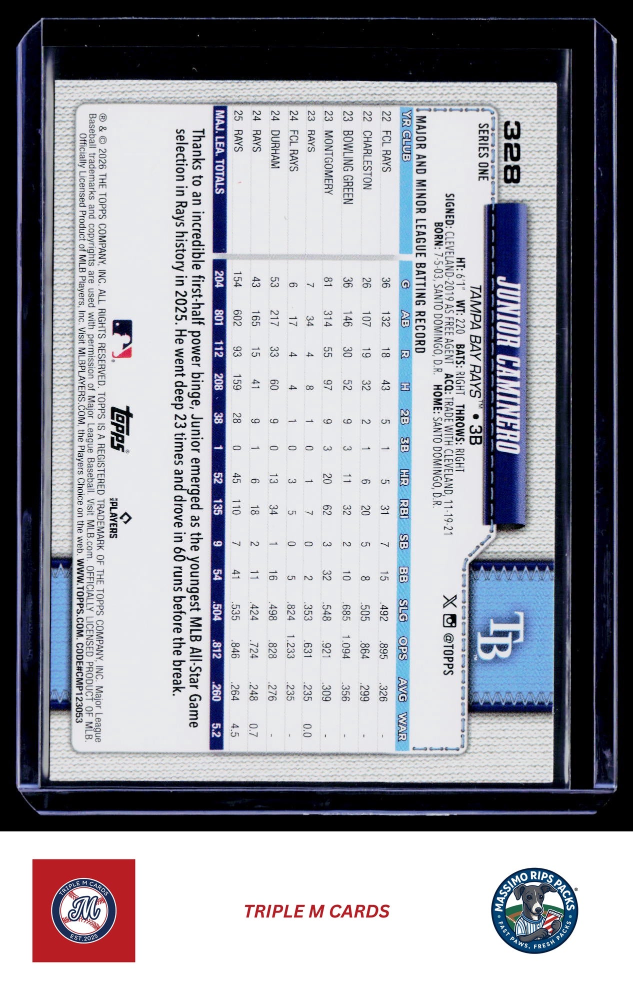 2026 Topps #328 Junior Caminero