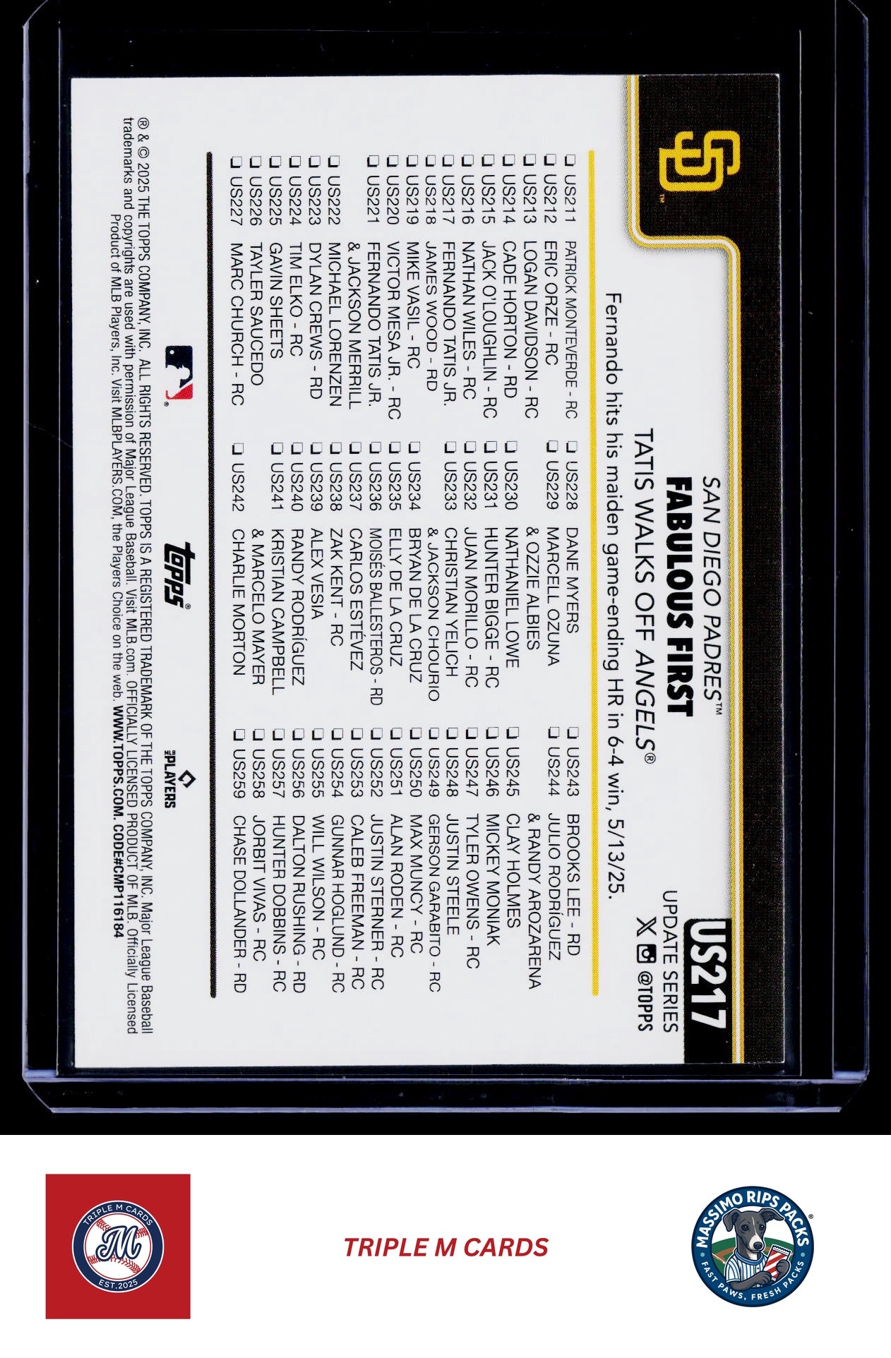 2025 Topps Update #US217 Fabulous First
