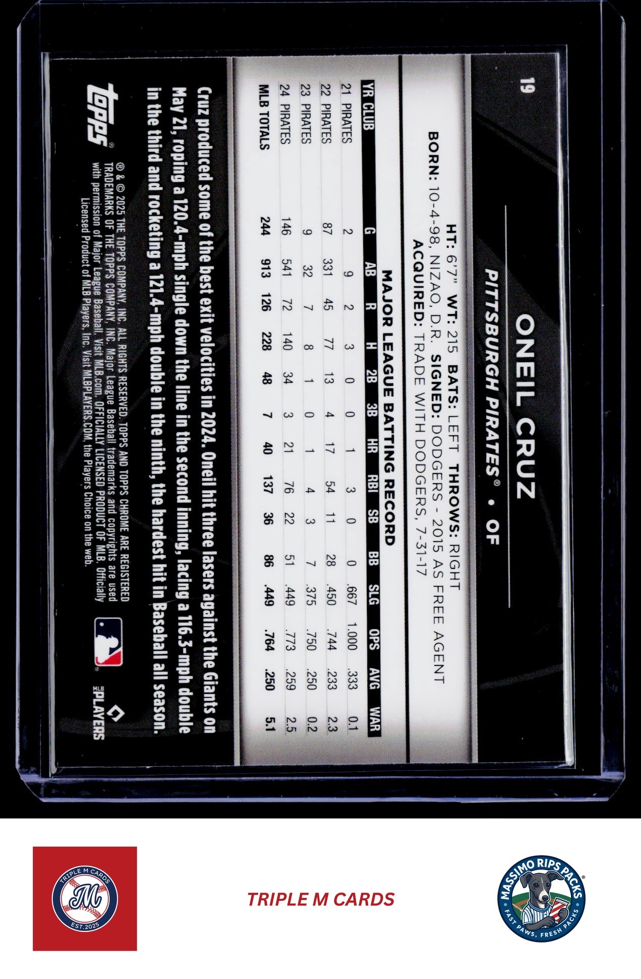 2025 Topps Chrome Black #19 Oneil Cruz
