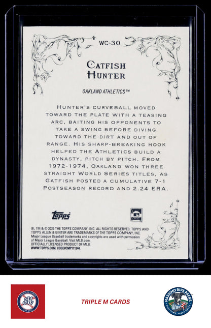 2025 Topps Allen & Ginter #WC-30 Catfish Hunter Wicked Curves