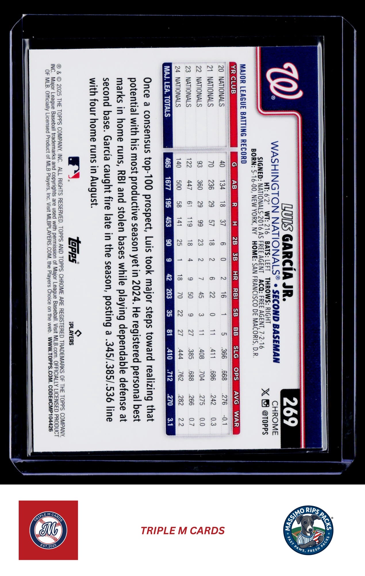 2025 Topps Chrome #269 Luis García Jr. RayWave Refractors