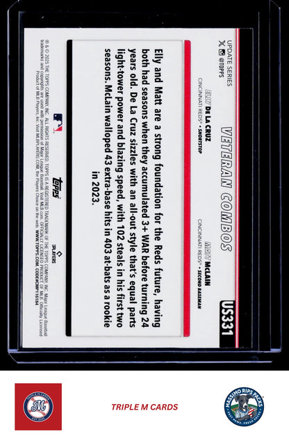 2025 Topps Update #US331 Red-Hot Risers (Elly De La Cruz / Matt McLain)