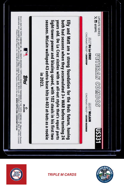 2025 Topps Update #US331 Red-Hot Risers (Elly De La Cruz / Matt McLain)