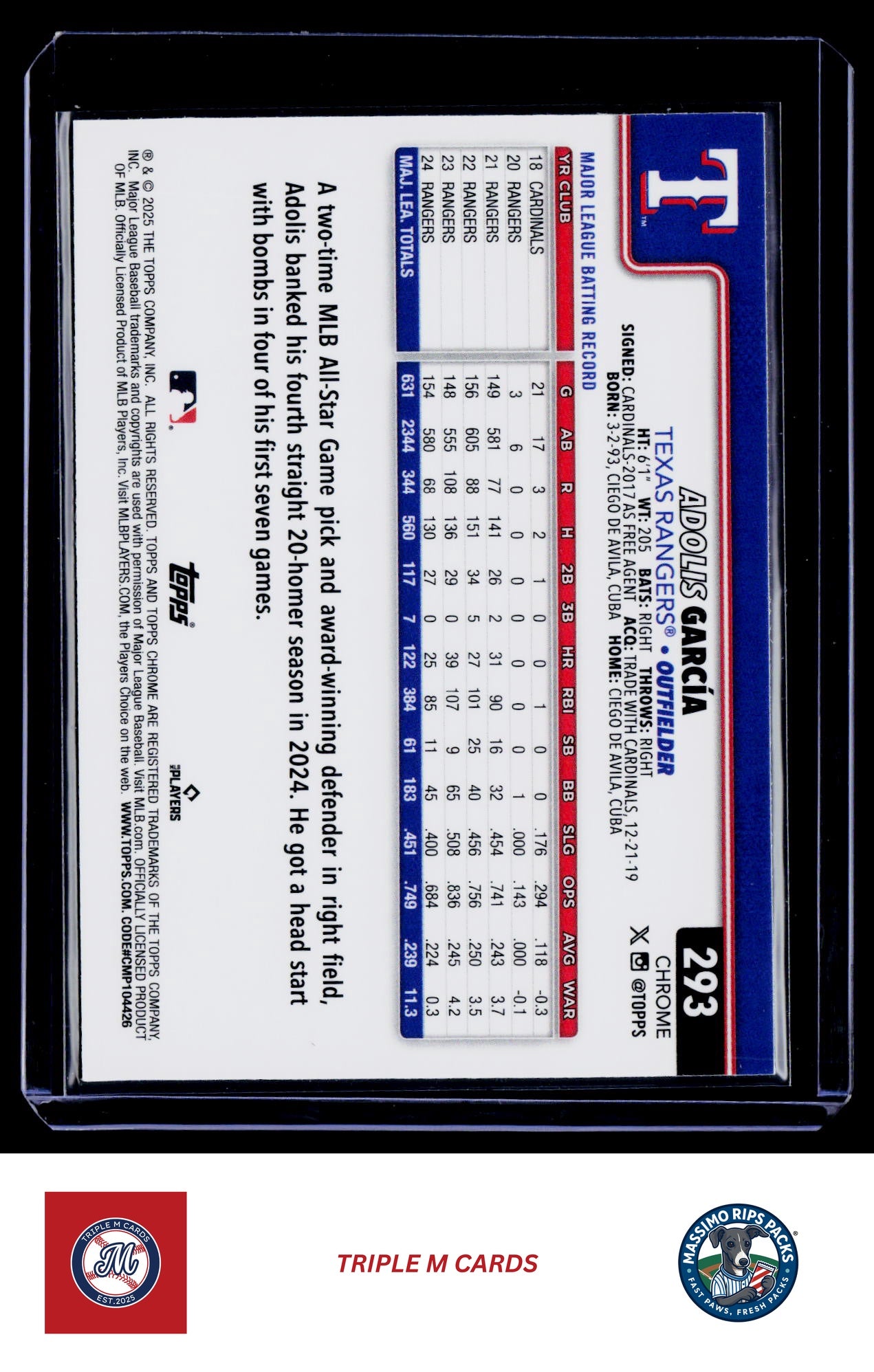 2025 Topps Chrome #293 Adolis García RayWave Refractors