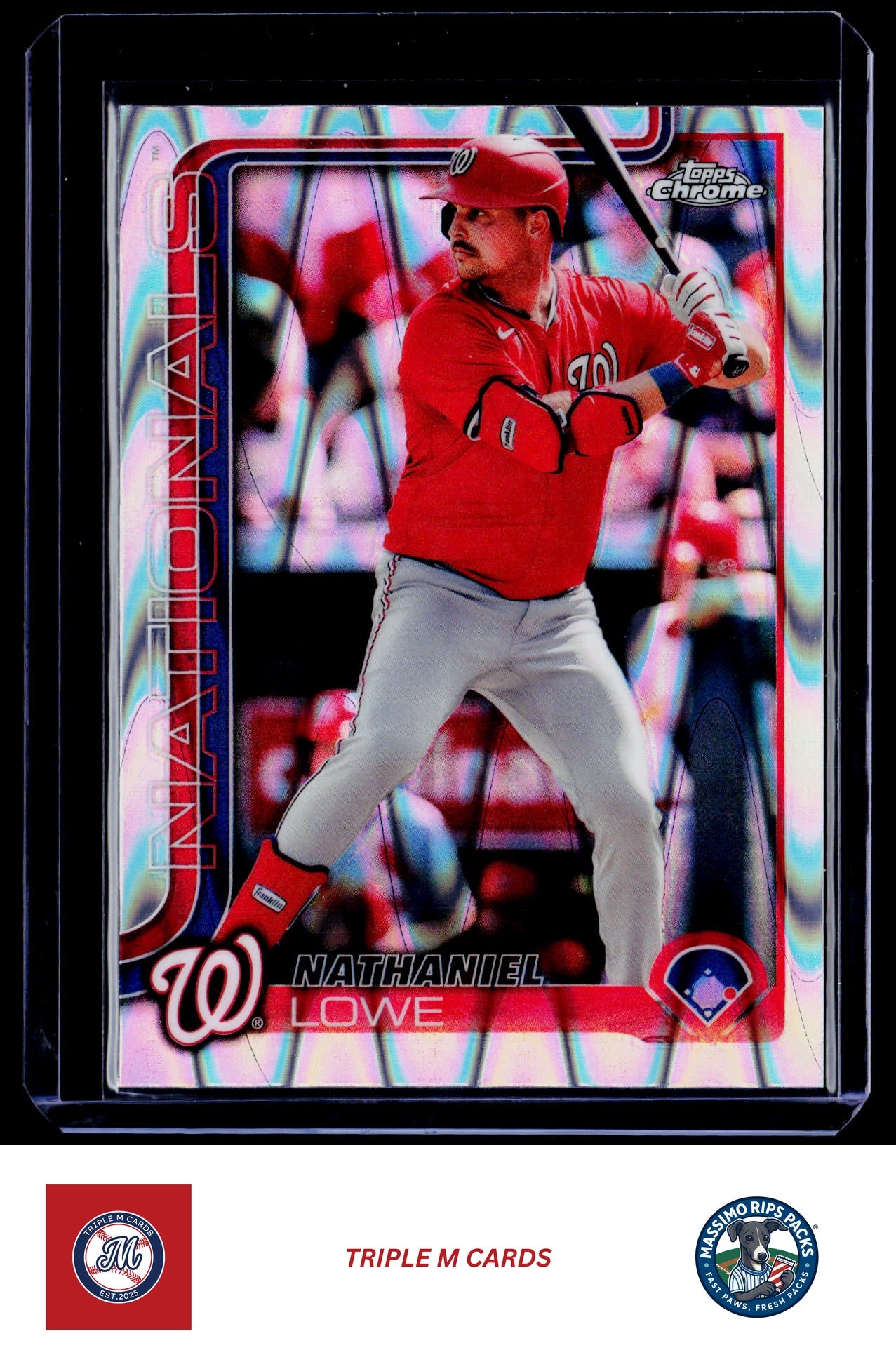 2025 Topps Chrome #49 Nathaniel Lowe RayWave Refractors