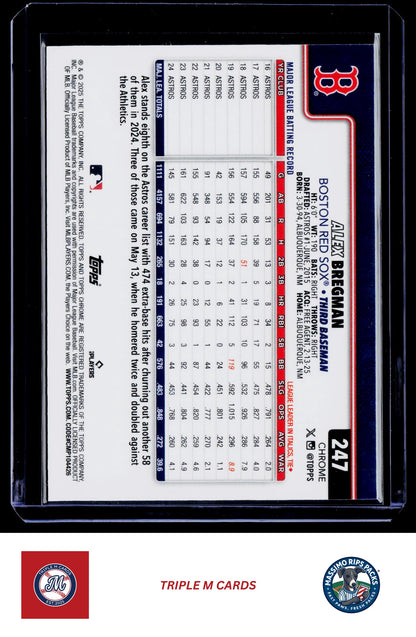 2025 Topps Chrome #247 Alex Bregman RayWave Refractors