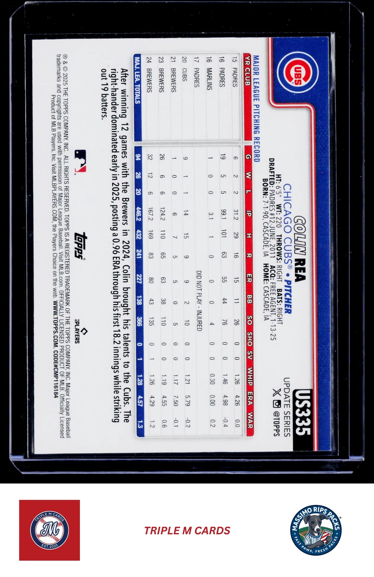 2025 Topps Update #US335 Colin Rea Pink Diamante Foil