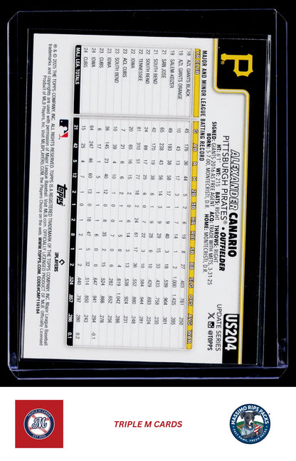 2025 Topps Update #US204 Alexander Canario Holo Foil