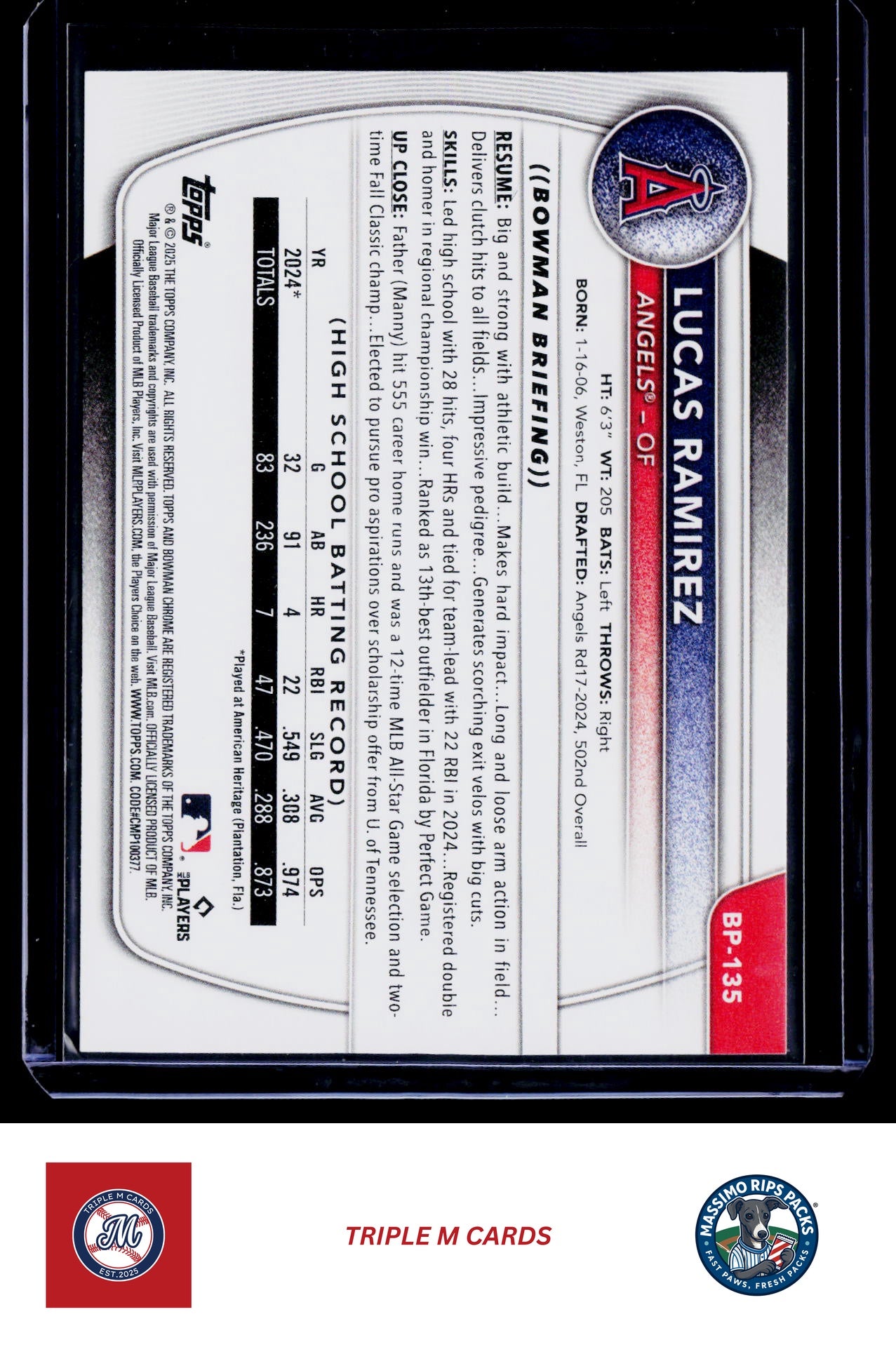 2025 Bowman #BP-135 Lucas Ramirez Prospects