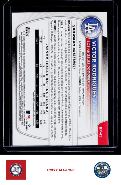 2025 Bowman #BP-45 Victor Rodrigues Prospects