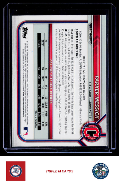 2022 Bowman Draft #BDC-71 Parker Messick Chrome Refractor