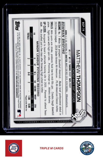 2021 Bowman #BCP-74 Matthew Thompson Chrome Prospects