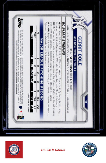 2021 Bowman #65 Gerrit Cole