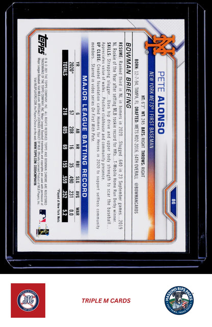 2021 Bowman #86 Pete Alonso