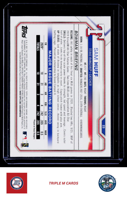 2021 Bowman #23 Sam Huff