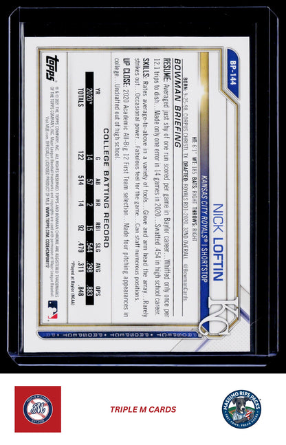 2021 Bowman #BP-144 Nick Loftin Prospects
