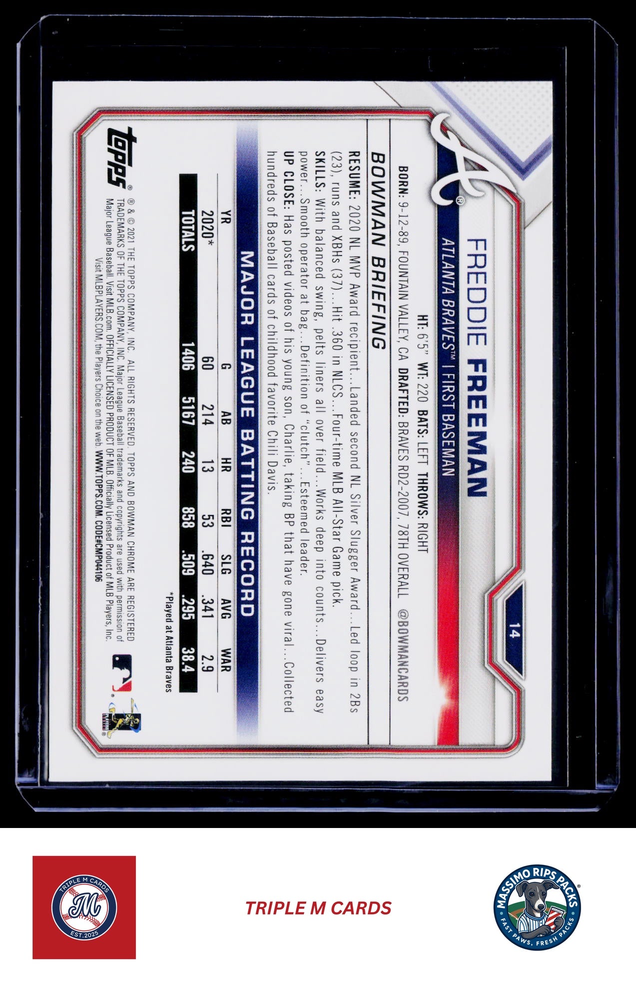 2021 Bowman #14 Freddie Freeman