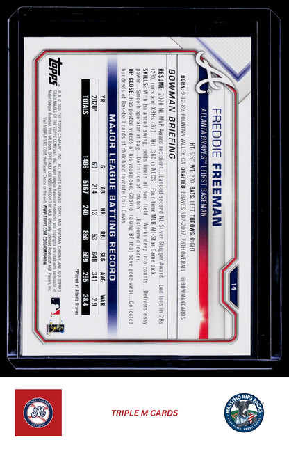 2021 Bowman #14 Freddie Freeman