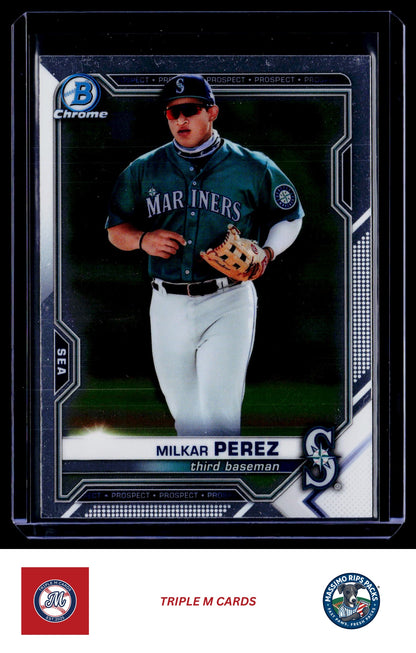 2021 Bowman Draft #BDC-117 Milkar Perez Chrome