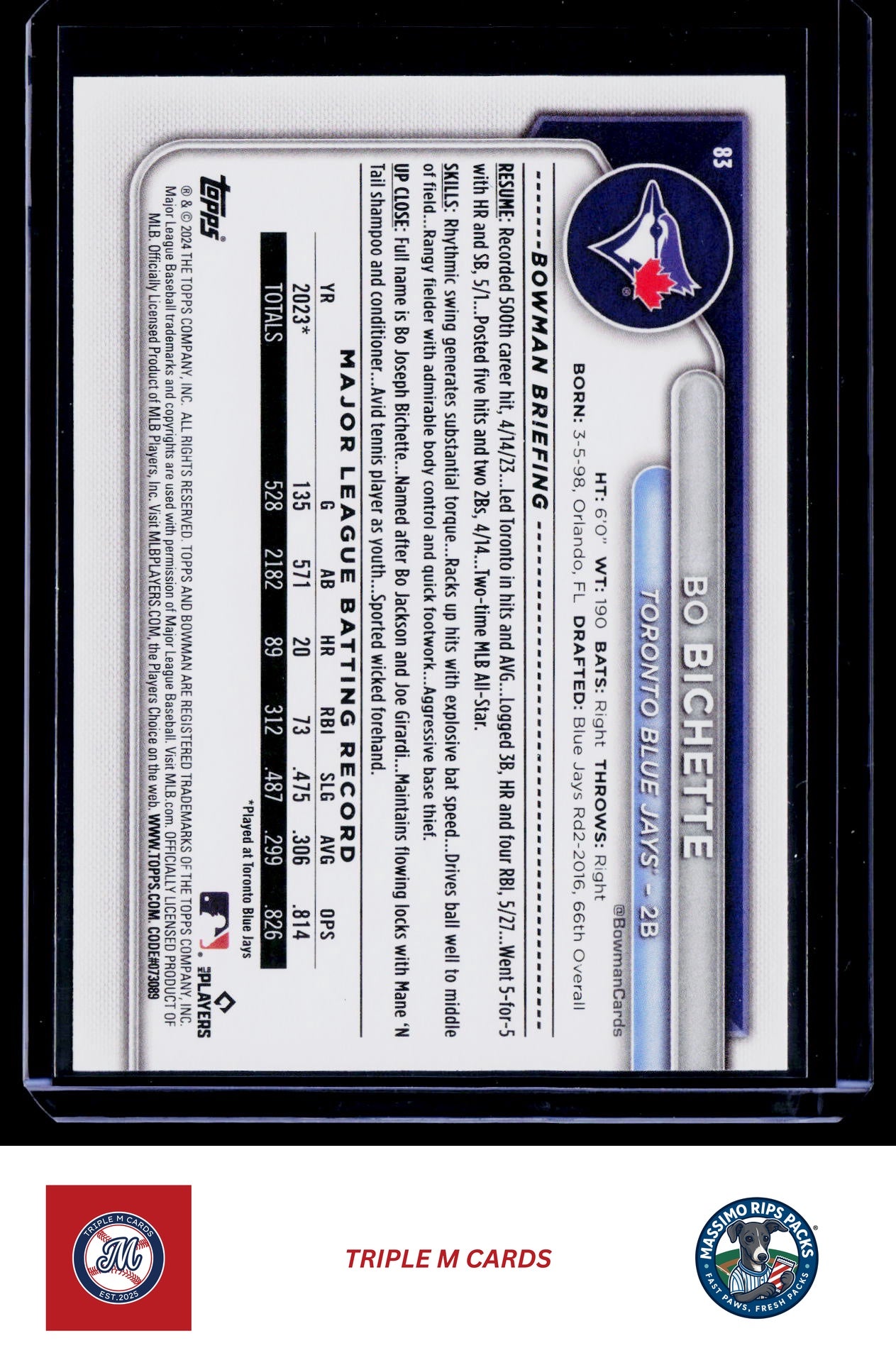 2024 Bowman #83 Bo Bichette