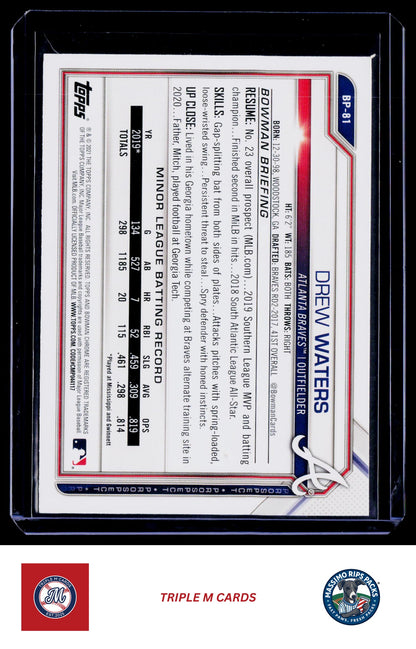 2021 Bowman #BP-81 Drew Waters Prospects