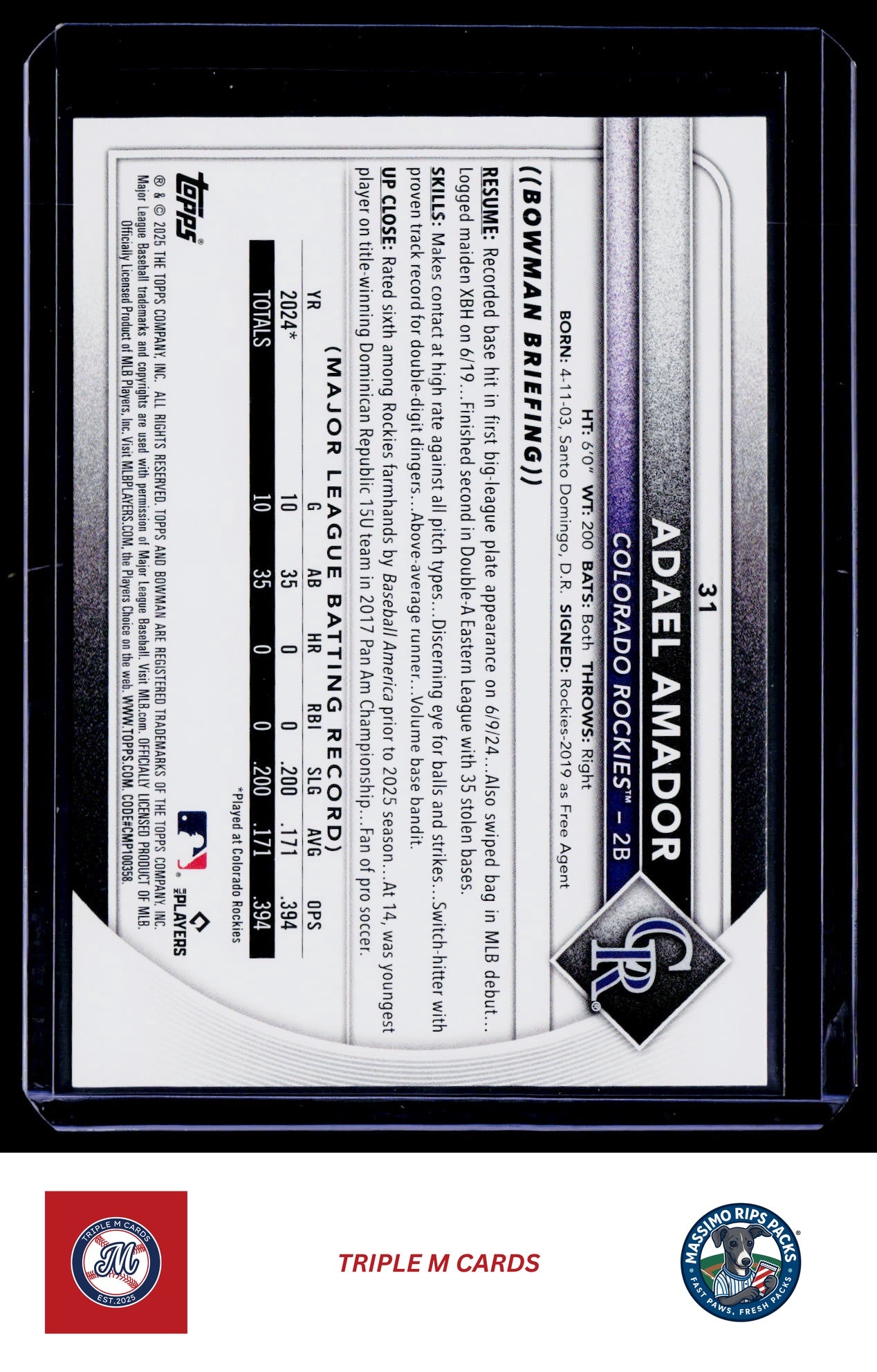 2025 Bowman #31 Adael Amador