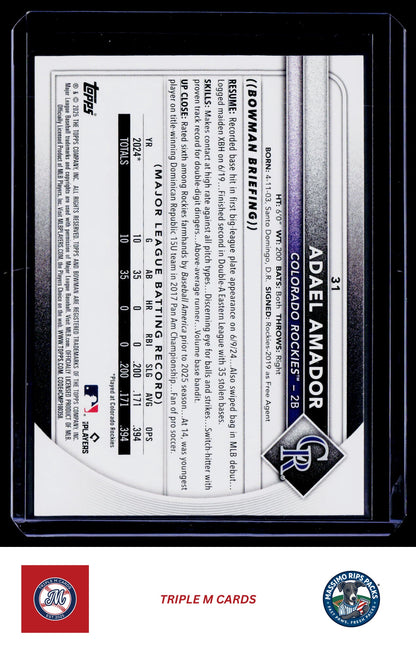 2025 Bowman #31 Adael Amador