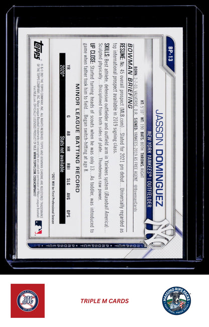 2021 Bowman #BP-13 Jasson Dominguez Prospects
