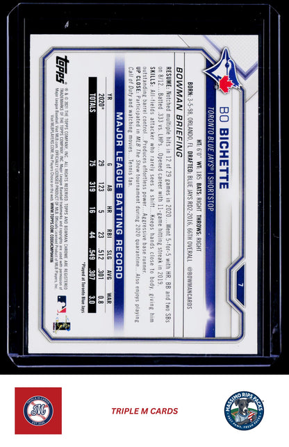 2021 Bowman #7 Bo Bichette