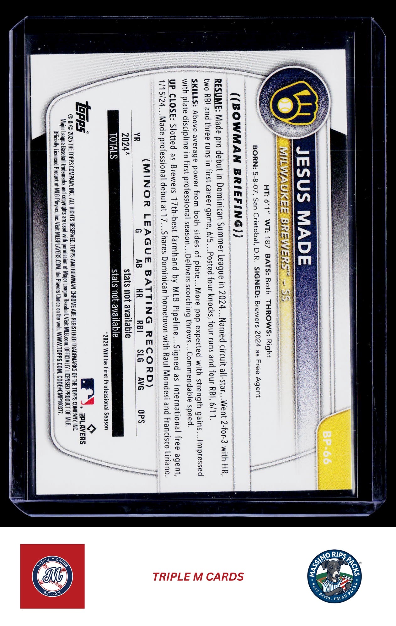 2025 Bowman #BP-66 Jesus Made Prospects