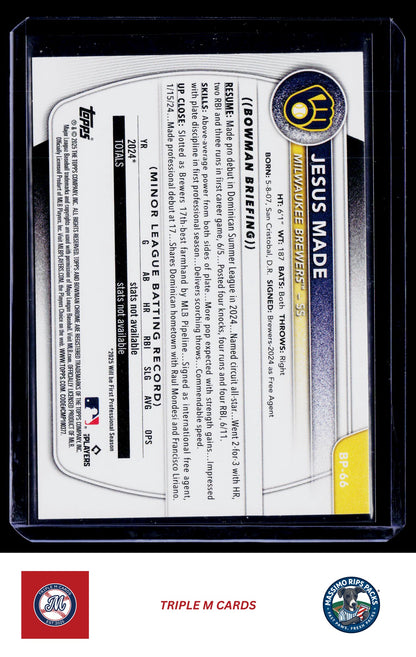 2025 Bowman #BP-66 Jesus Made Prospects
