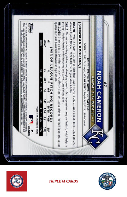 2025 Bowman Chrome #67 Noah Cameron Fuchsia #/299