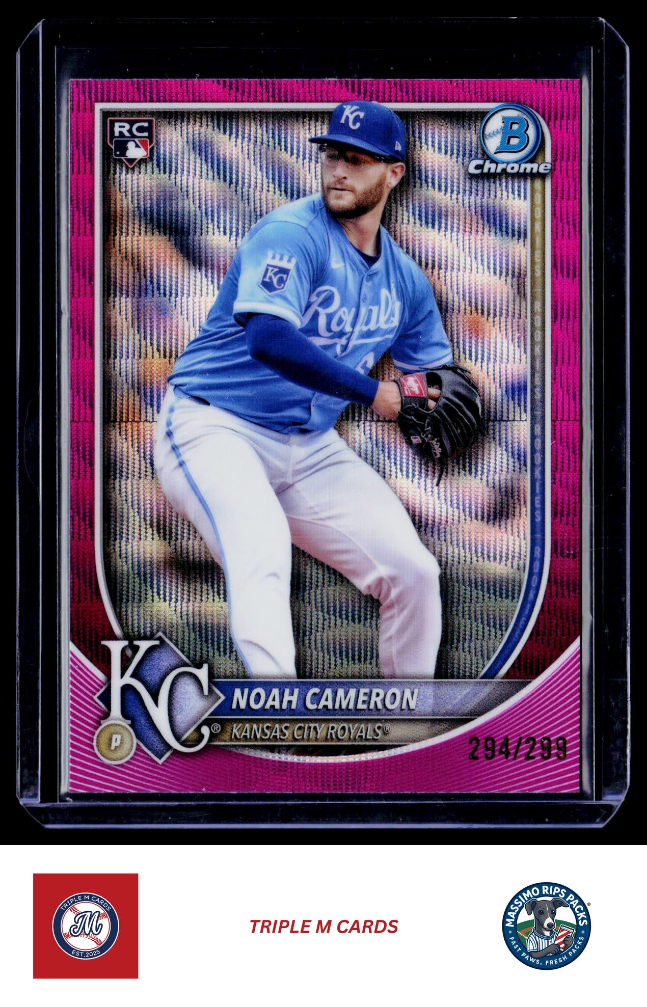 2025 Bowman Chrome #67 Noah Cameron Fuchsia #/299