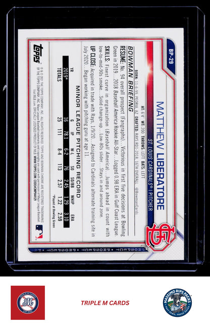 2021 Bowman #BP-29 Matthew Liberatore Prospects