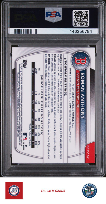 2025 Bowman Chrome #BCP-167 Roman Anthony Prospects Mojo PSA 9