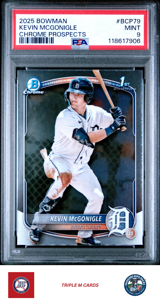 2025 Bowman #BCP-79 Kevin McGonigle Chrome Prospects PSA 9