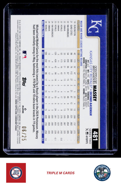 2025 Topps #481 Michael Massey Memorial Day Camo #/25
