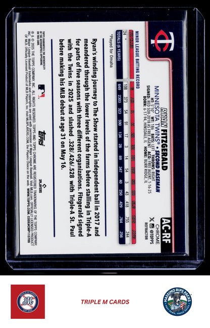 2025 Topps Chrome Update #AC-RF Ryan Fitzgerald