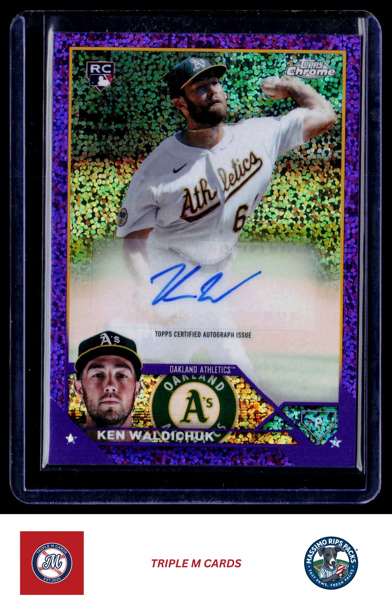 2023 Topps Chrome Update #AC-KW Ken Waldichuk Autographs Gold Wave #/50