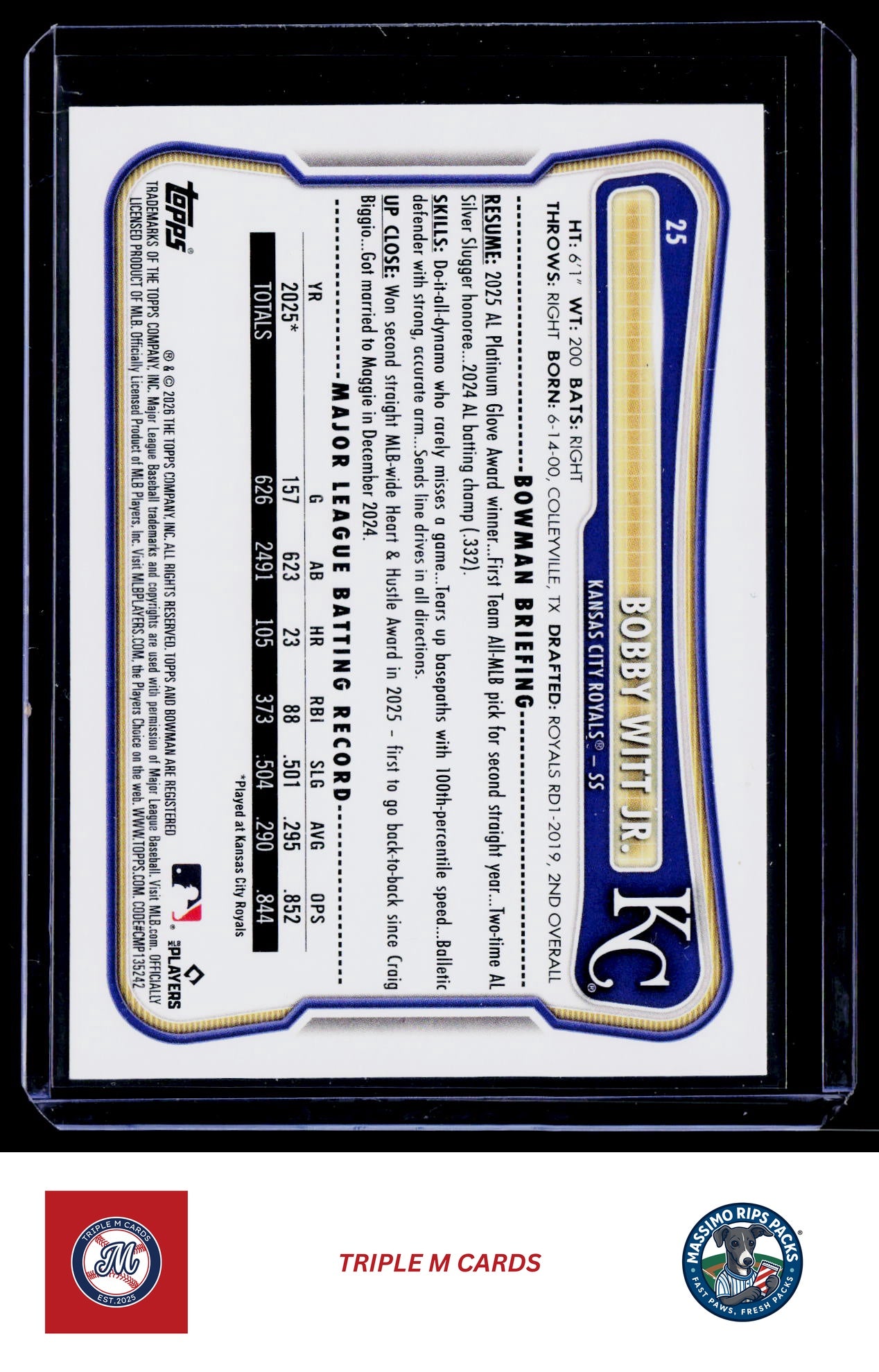 2026 Bowman #25 Bobby Witt Jr.