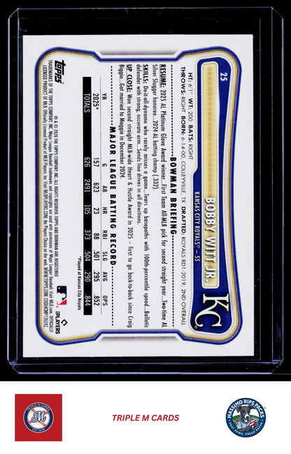 2026 Bowman #25 Bobby Witt Jr.
