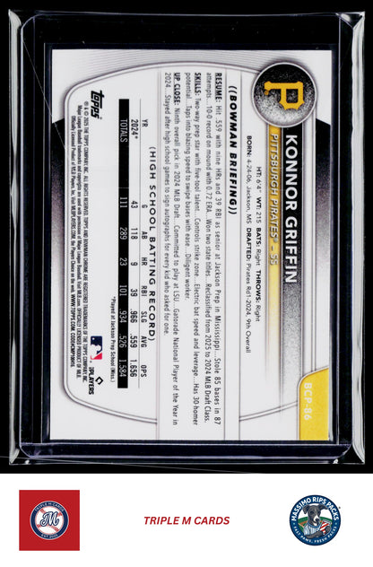 2025 Bowman #BCP-86 Konnor Griffin Chrome Prospects Reptilian Refractor