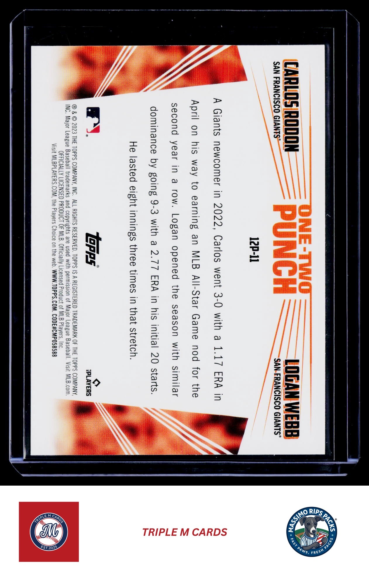 2023 Topps #12P-11 Carlos Rodon / Logan Webb One-Two Punch